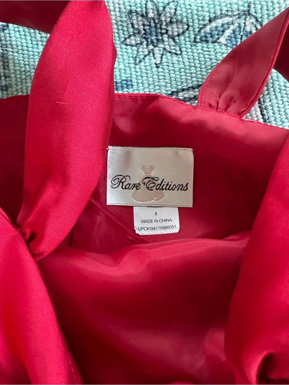 Girls Red Bow-Front Party Dress 👗 Size 8 - Beautiful 😻